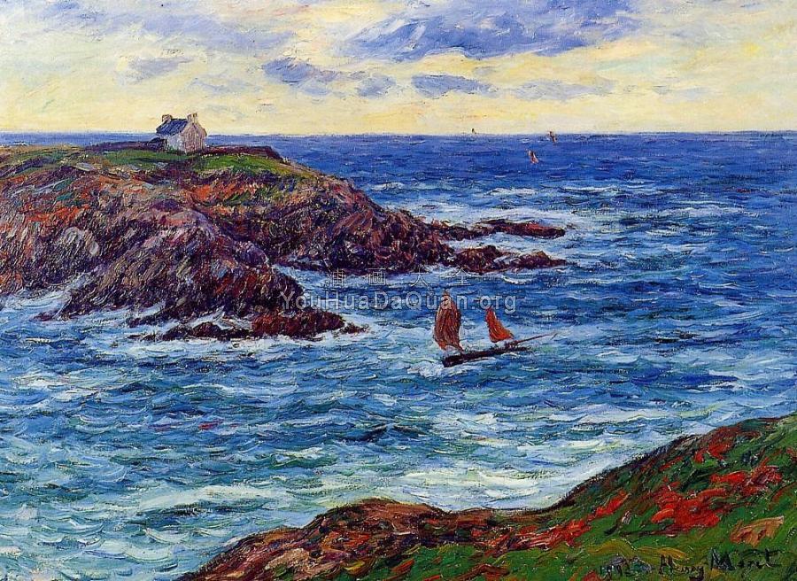 Sailboats off the Coast of Doelan - 亨利·莫雷